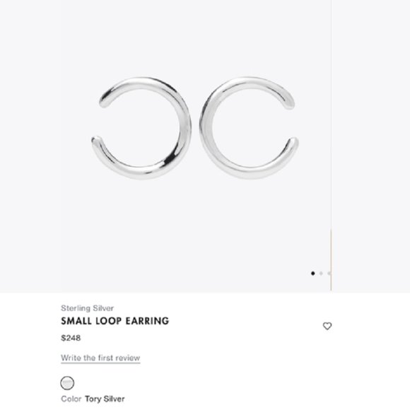 Tory Burch Sterling Silver Small Loop Earrings - Picture 3 of 9